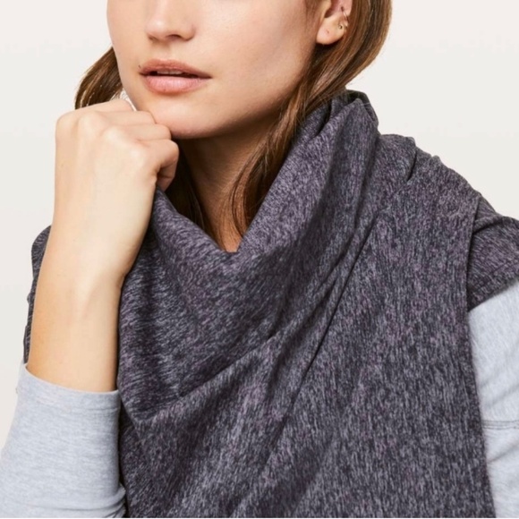Lululemon Vinyasa Reversible Scarf Purple Striped Snaps Sweat Wicking Breathable - Picture 12 of 12